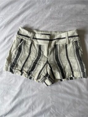 Express Black and White Striped High-Waist Women’s Shorts